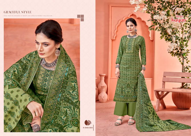 Kayan By Fyra Printed Pashmina Dress Material Catalog